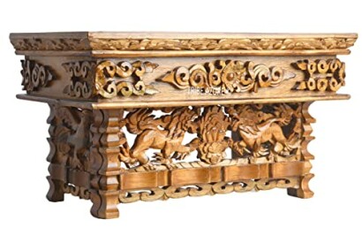 Tribe Azure Fair Trade Small Snow Lion Altar Table